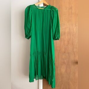 Ali Golden Peasant Dress Kelly Green Size XS